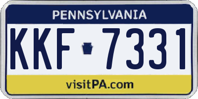 PA license plate KKF7331