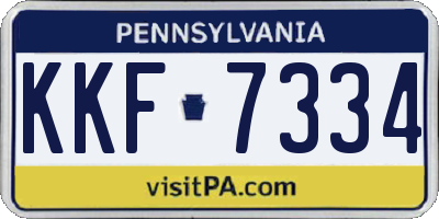 PA license plate KKF7334
