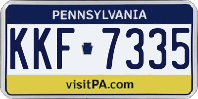 PA license plate KKF7335