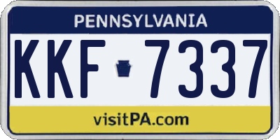 PA license plate KKF7337