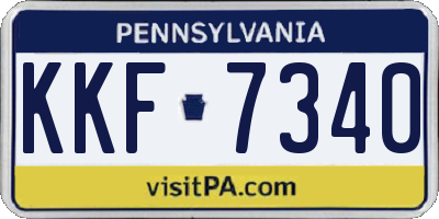 PA license plate KKF7340