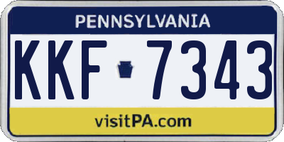 PA license plate KKF7343