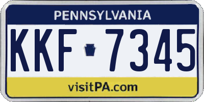 PA license plate KKF7345