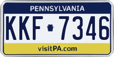PA license plate KKF7346