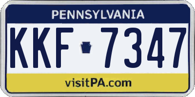 PA license plate KKF7347