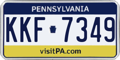 PA license plate KKF7349