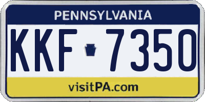 PA license plate KKF7350
