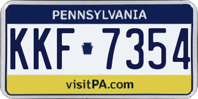 PA license plate KKF7354