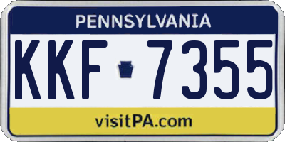 PA license plate KKF7355