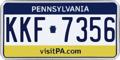 PA license plate KKF7356
