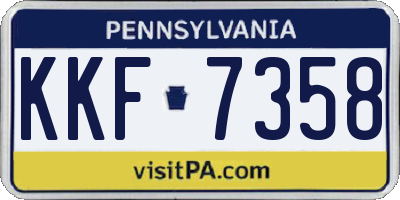 PA license plate KKF7358