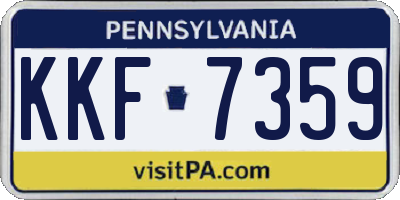 PA license plate KKF7359