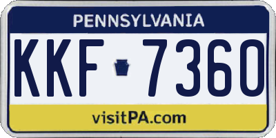 PA license plate KKF7360