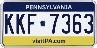 PA license plate KKF7363