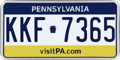 PA license plate KKF7365