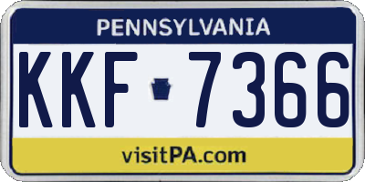 PA license plate KKF7366