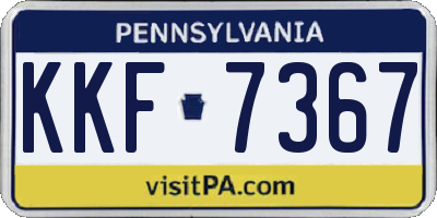 PA license plate KKF7367