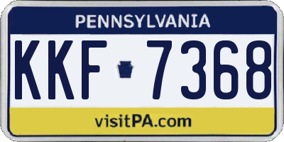 PA license plate KKF7368