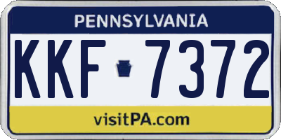 PA license plate KKF7372