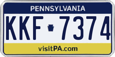 PA license plate KKF7374
