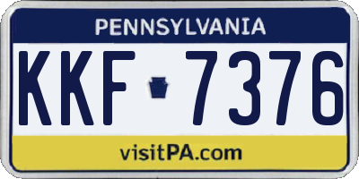 PA license plate KKF7376