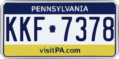 PA license plate KKF7378