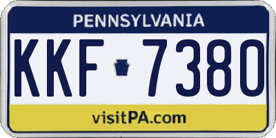 PA license plate KKF7380