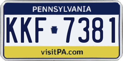 PA license plate KKF7381