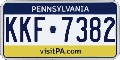 PA license plate KKF7382