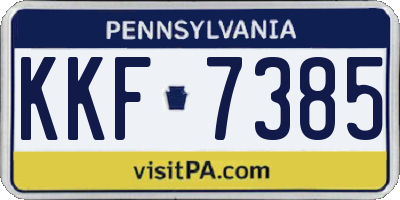 PA license plate KKF7385