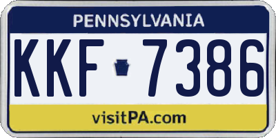 PA license plate KKF7386