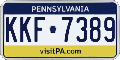 PA license plate KKF7389