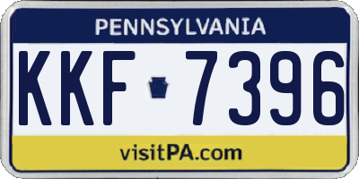 PA license plate KKF7396