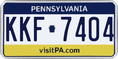 PA license plate KKF7404