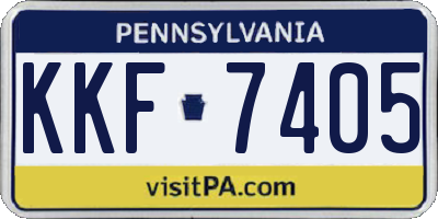 PA license plate KKF7405
