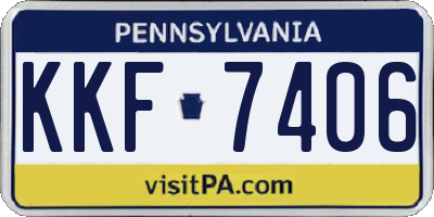PA license plate KKF7406