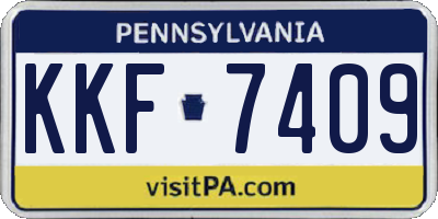 PA license plate KKF7409