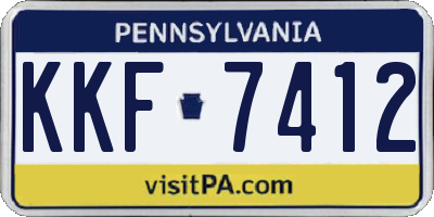 PA license plate KKF7412