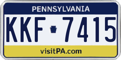 PA license plate KKF7415