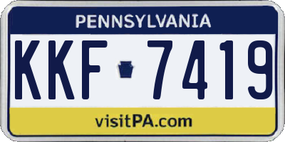 PA license plate KKF7419