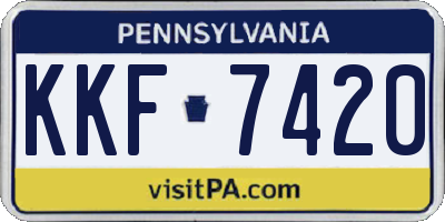 PA license plate KKF7420