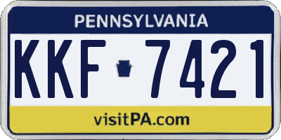 PA license plate KKF7421