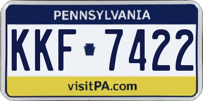 PA license plate KKF7422