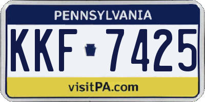 PA license plate KKF7425