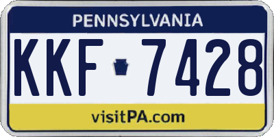 PA license plate KKF7428