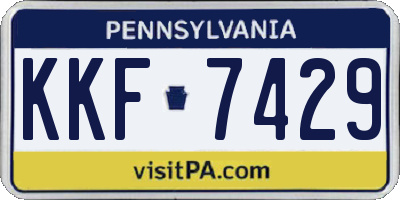 PA license plate KKF7429