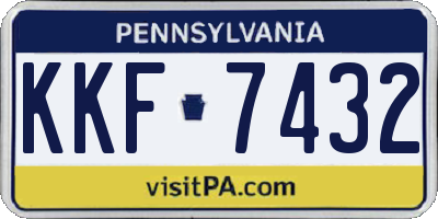 PA license plate KKF7432