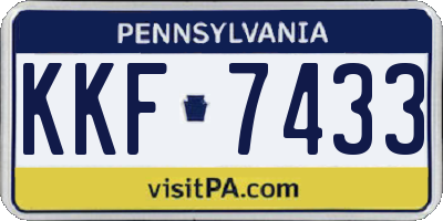 PA license plate KKF7433