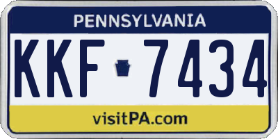 PA license plate KKF7434