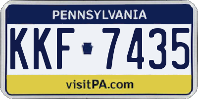 PA license plate KKF7435